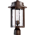 Charter Clear Hammered 1 Light Post Light