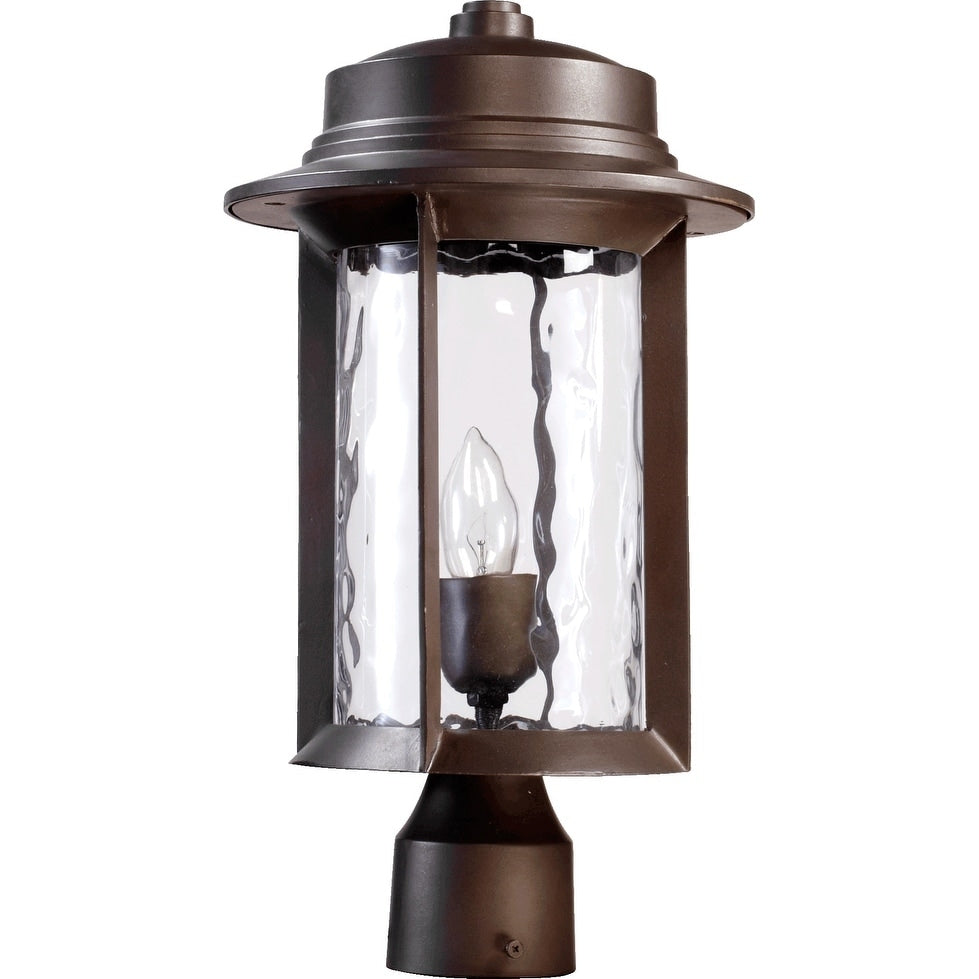 Charter Clear Hammered 1 Light Post Light