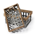Mercana Chartrand Brown Wood Metal Baskets Set Of 2