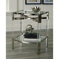 Chaseton Contemporary Clear Silver Accent Table 22 W X 18 D X 26 H