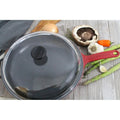 Chasseur 11 Inch Red French Enameled Cast Iron Fry Pan With Glass Lid