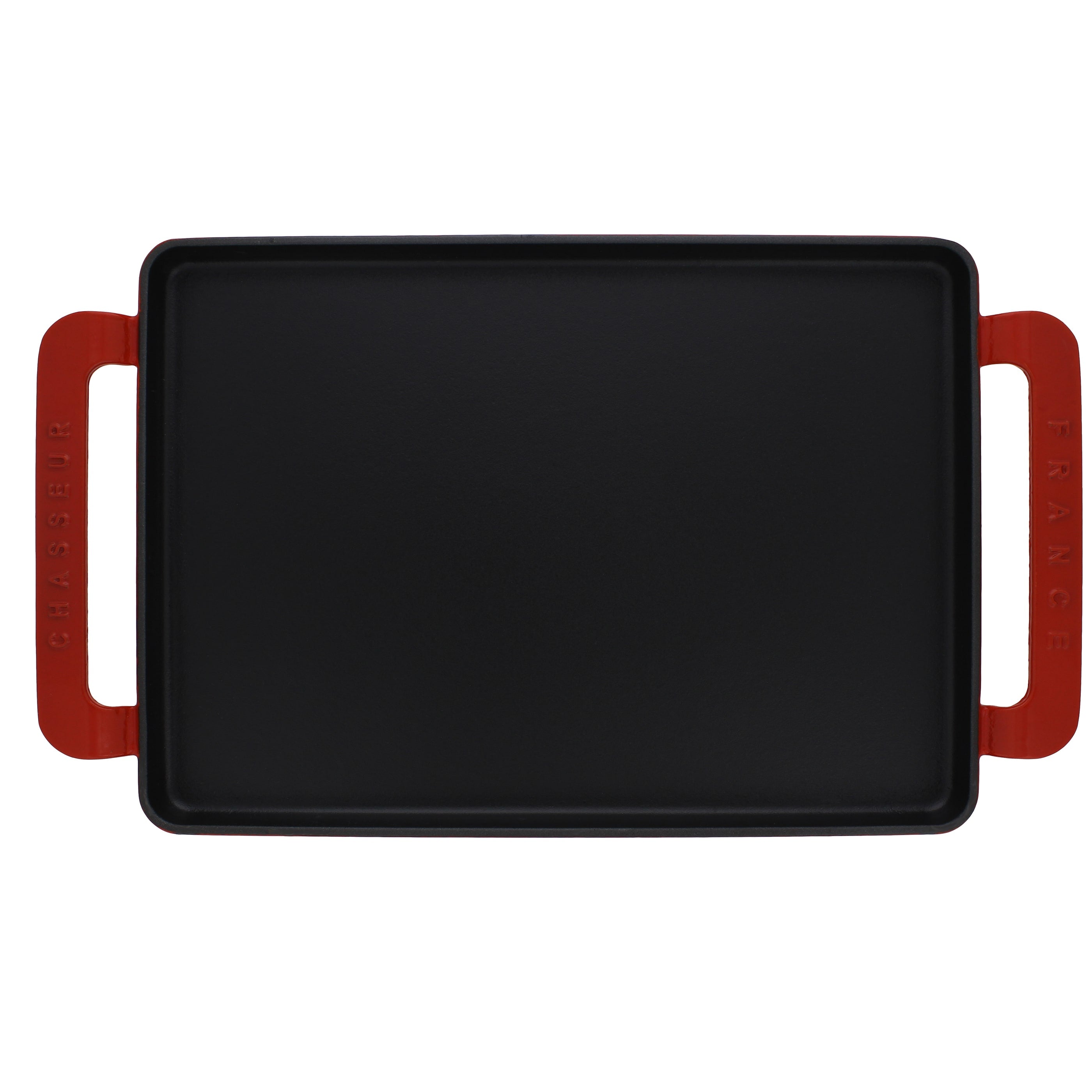 Chasseur 14 Inch Red Rectangular French Enameled Cast Iron Griddle