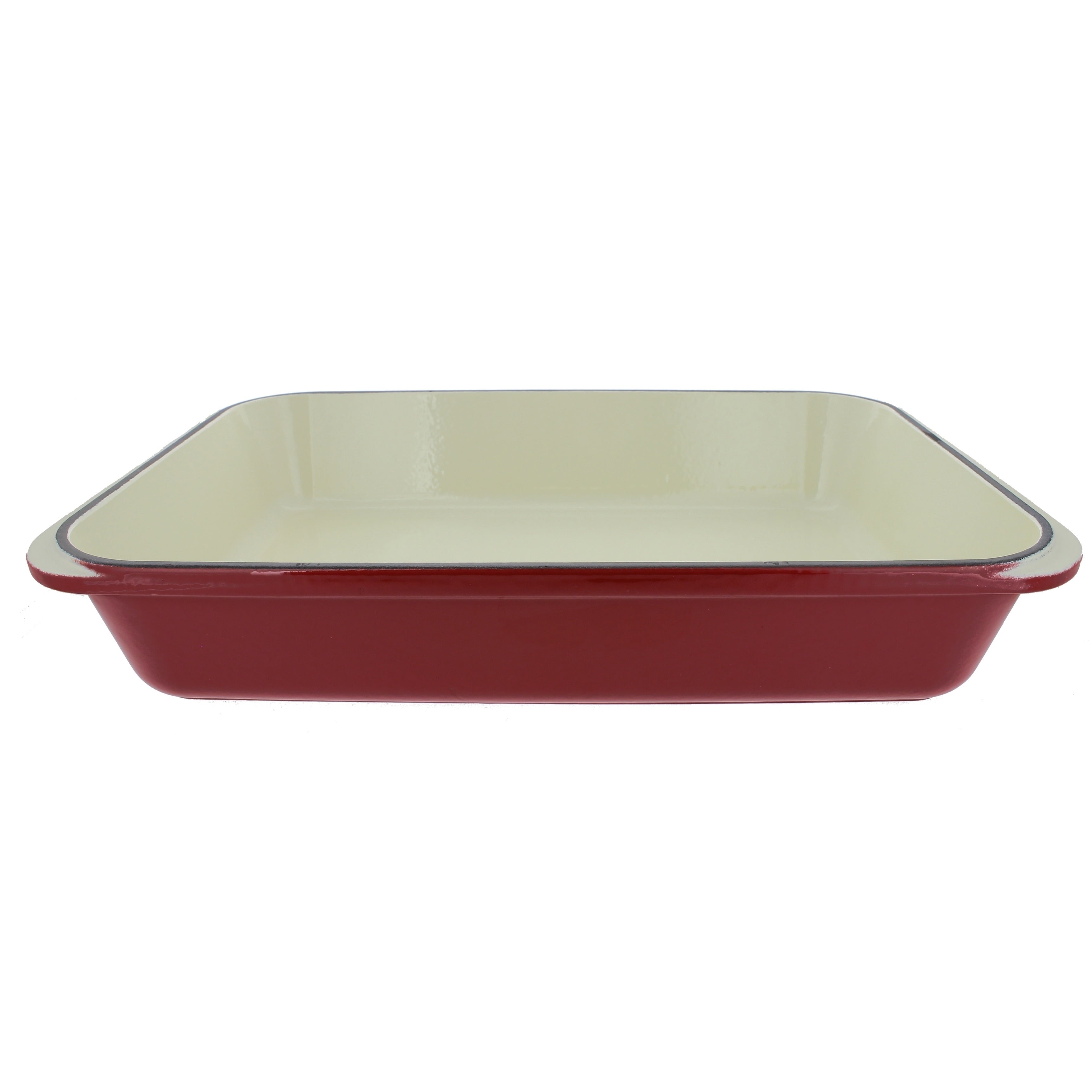 Chasseur 15 X 10 Red French Enameled Cast Iron Rectangular Roaster