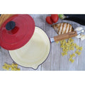 Chasseur 2.5 Quart Red French Enameled Cast Iron Saucepan With Lid And Wooden Handle