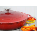 Chasseur 2.6 Quart Red Enameled Cast Iron Braiser With Lid
