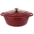 Chasseur 7.25 Quart Red French Enameled Cast Iron Oval Dutch Oven