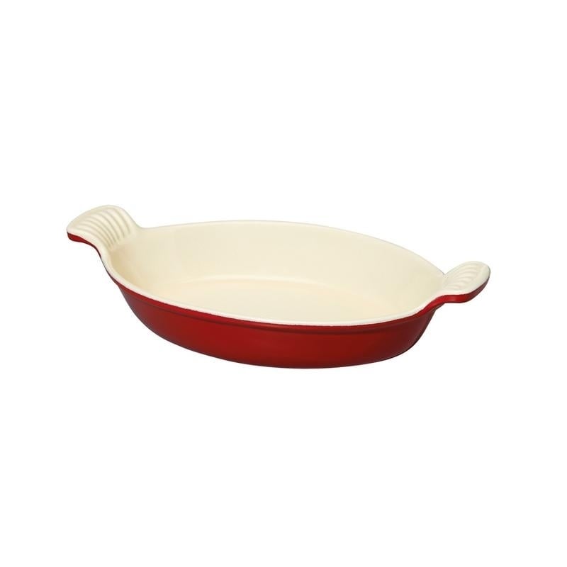 Chasseur French Enameled Cast Iron 11 Inch Oval Casserole Red