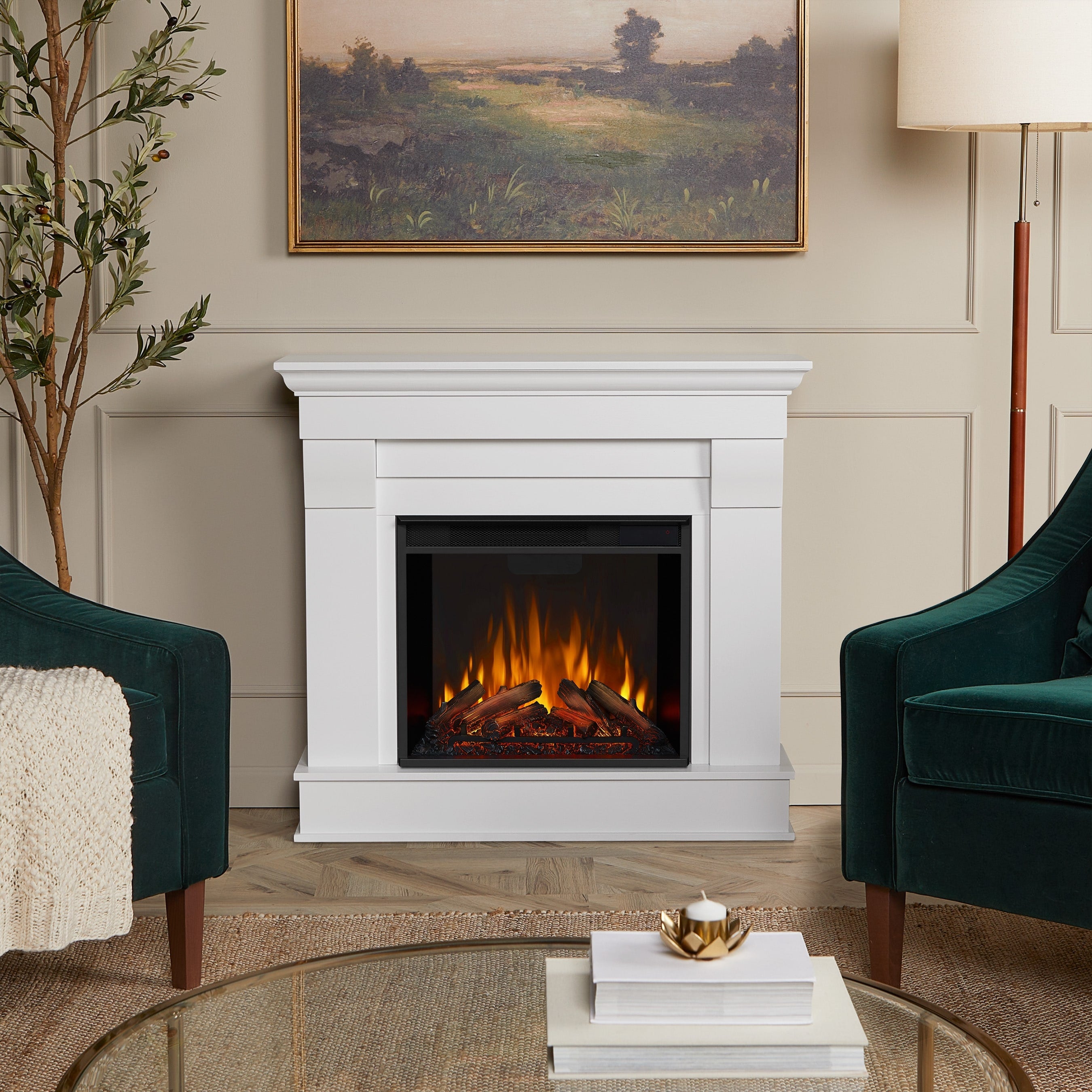 Chateau Electric Fireplace White By Real Flame