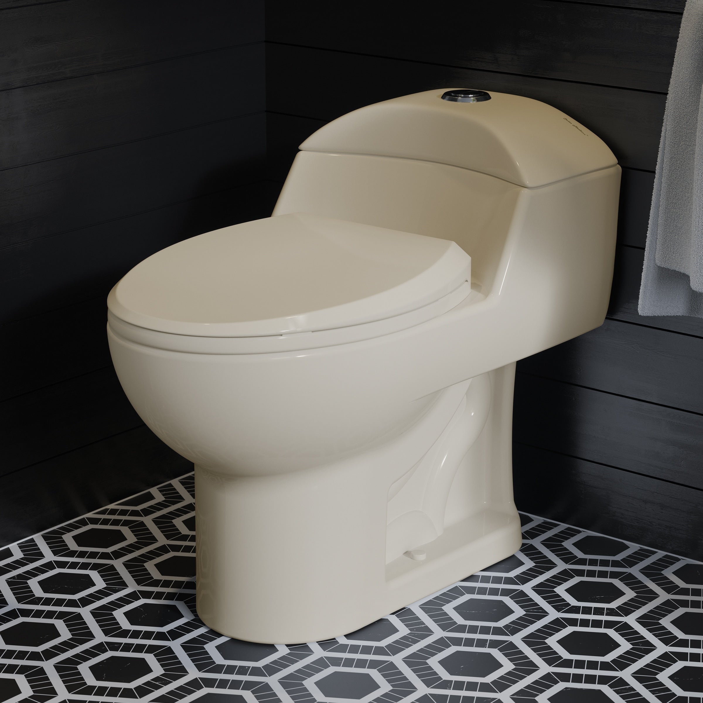 Chateau One Piece Elongated Dual Flush Toilet In Bisque 0.8 1.28 Gpf N A