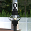 Chatham 1L Black Coastal Outdoor Globe Post Light Clear Glass 13 In W X 22.5 In H X 13 In D