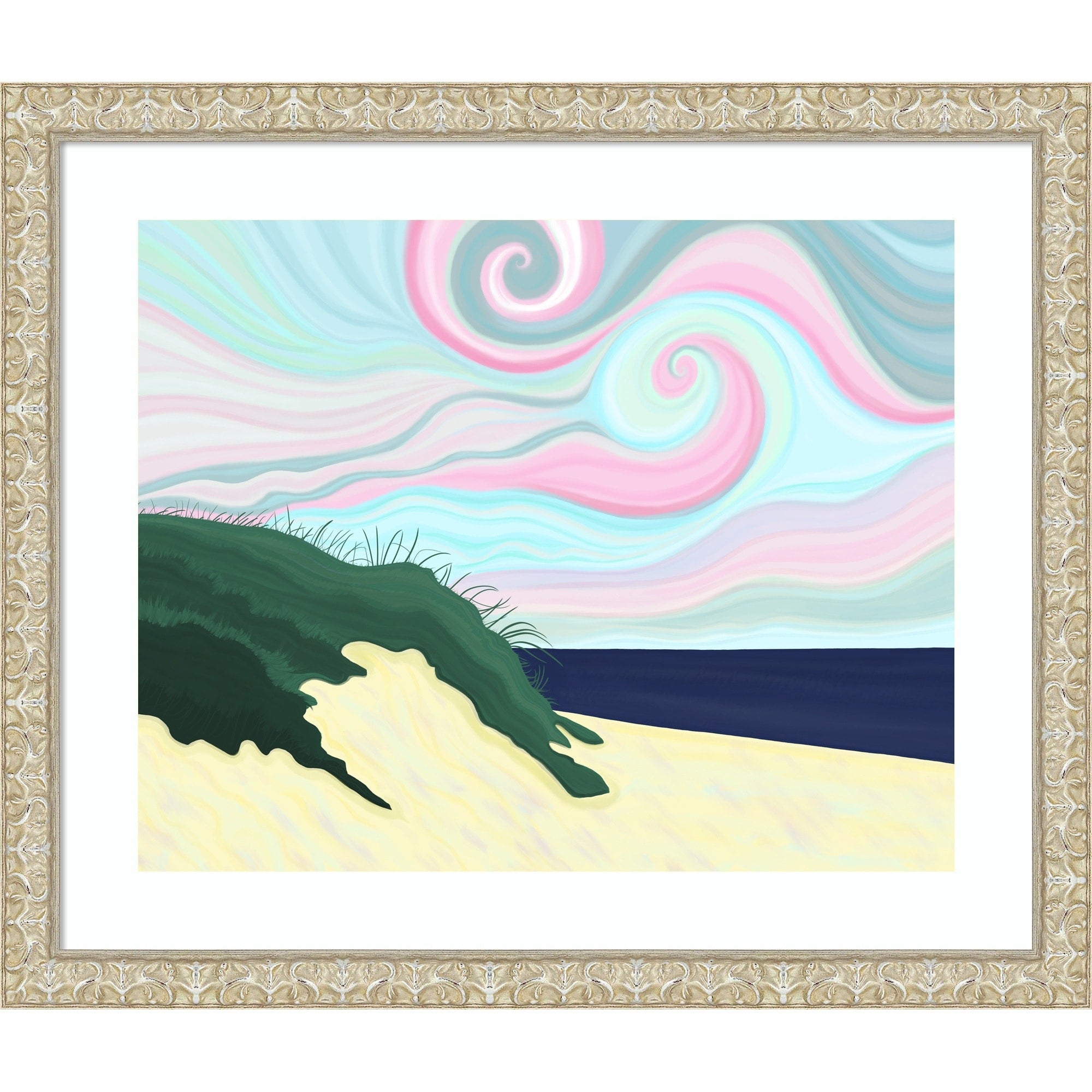 Chatham Beach By Evan Sklar Wood Framed Wall Art Print Lila Silver