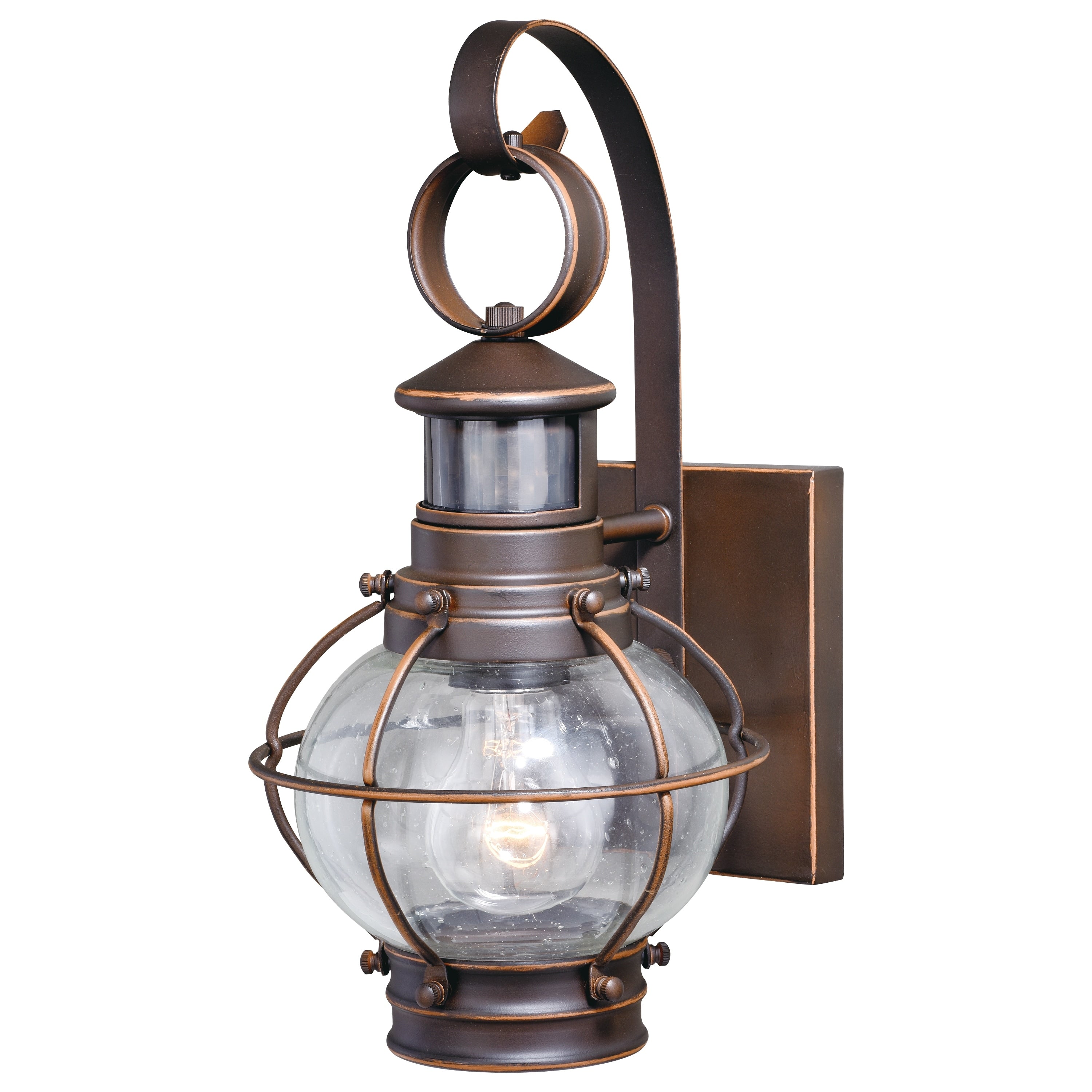 Chatham Bronze Motion Sensor Dusk To Dawn Coastal Outdoor Wall Light 6.75 In W X 13.5 In H X 8 In D