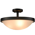 Chatnam 3 Light Black Semi Flush Ceiling Light Frosted Glass Ceiling Lighting