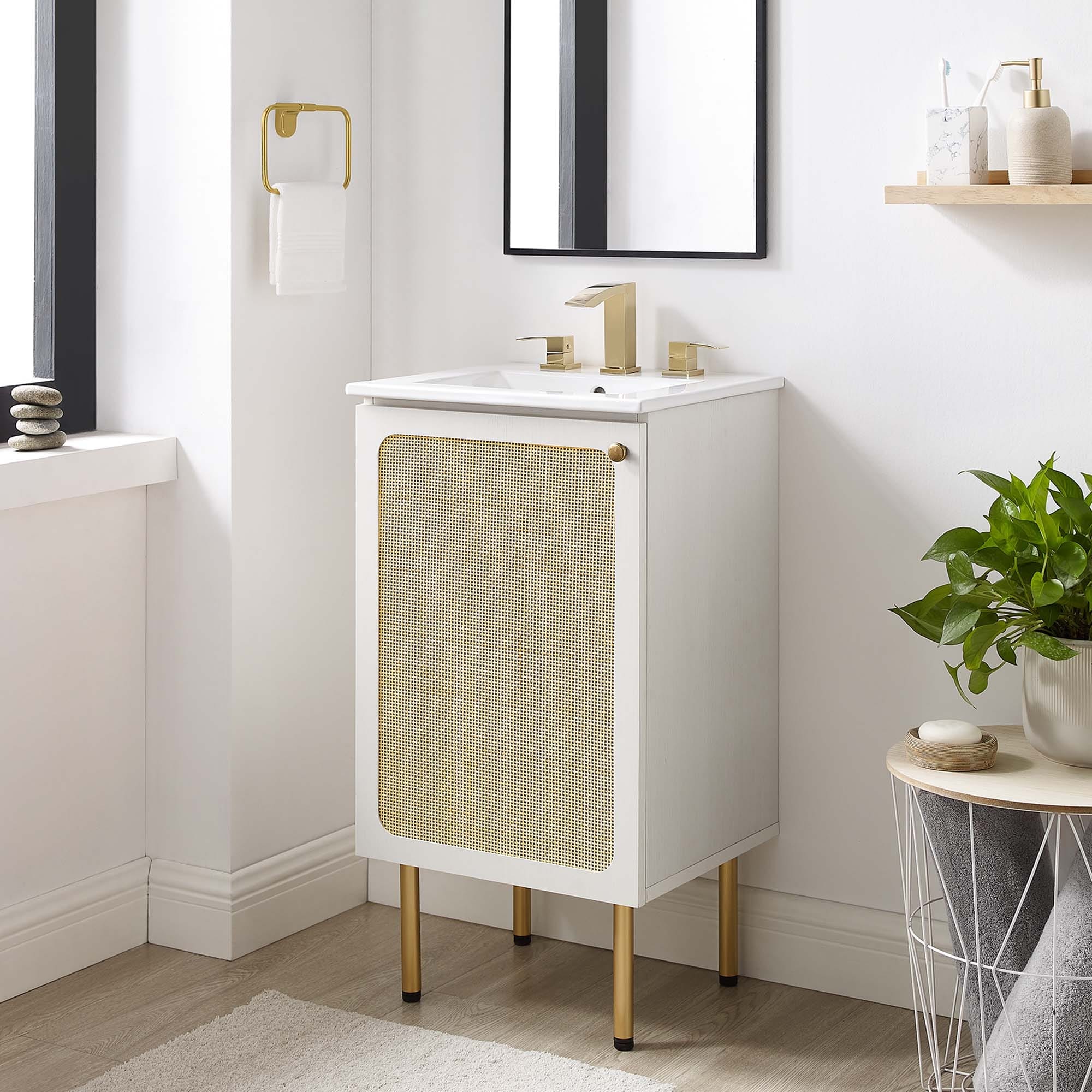 Chaucer 18 24 30 36 48 Single Basin 48 White Basin Bathroom Vanity