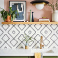 Chawen In White And Black Handmade 8X8 In Moroccan Tiles Pack 12