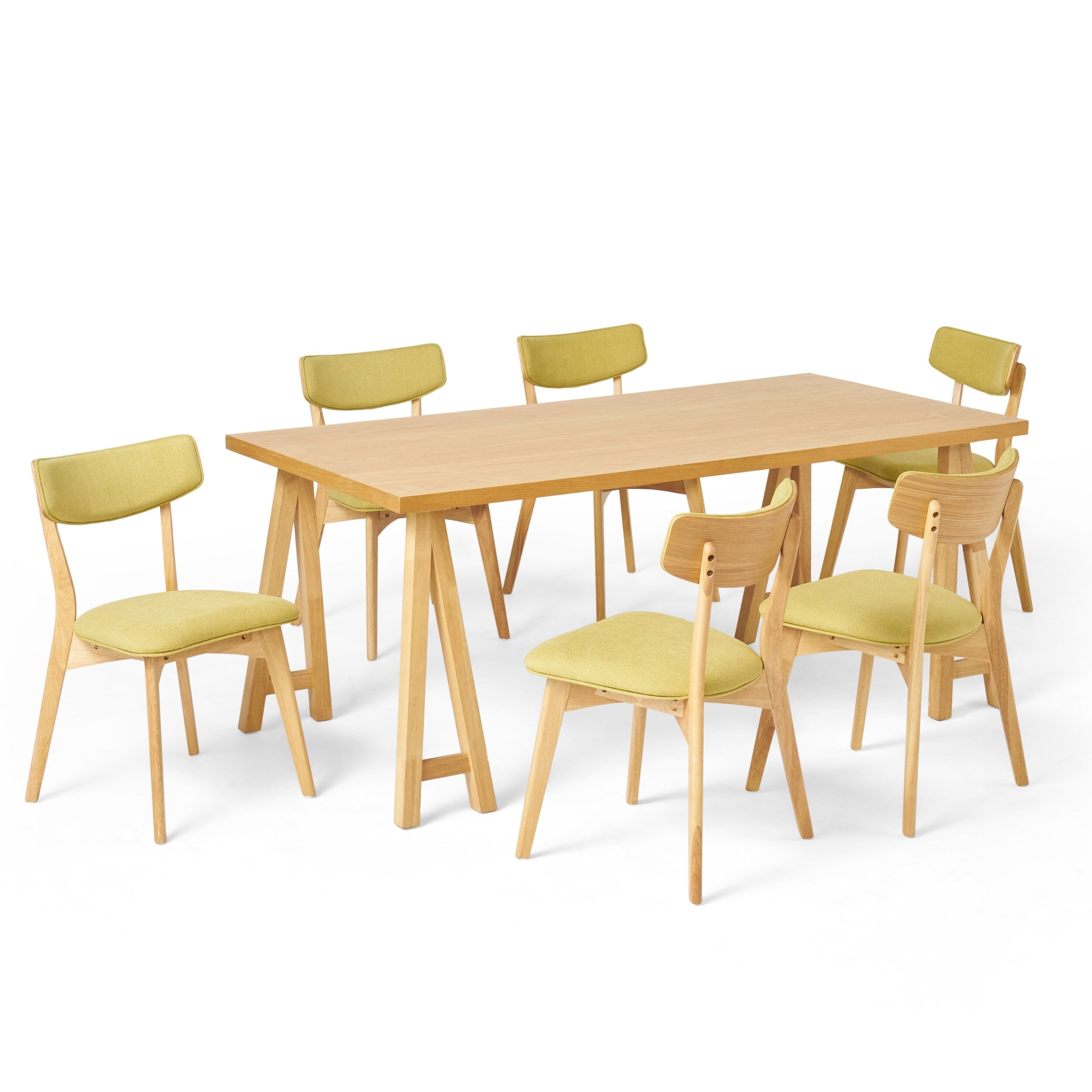 Chazz Mid Century Modern 7 Piece Dining Set With A Frame Table By Christopher Knight Home