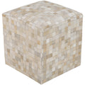 Checkered Asyut Square Hair On Hide 18 Inch Pouf
