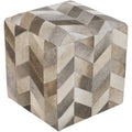 Checkered Daloa Square Hair On Hide 18 Inch Pouf