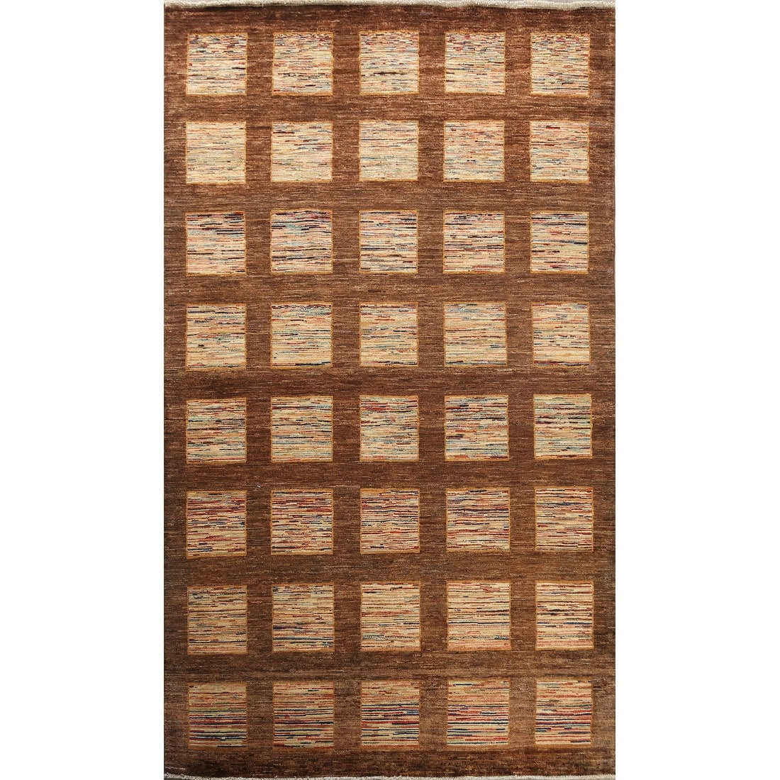 Checkered Gabbeh Kashkoli Oriental Wool Area Rug Handmade Carpet 55 X 91
