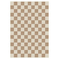 Checkered Washable Area Rugs Oeko Tex Certified Indoor Low Carbon Carpet Non Slip Geometric Soft Faux Nylon
