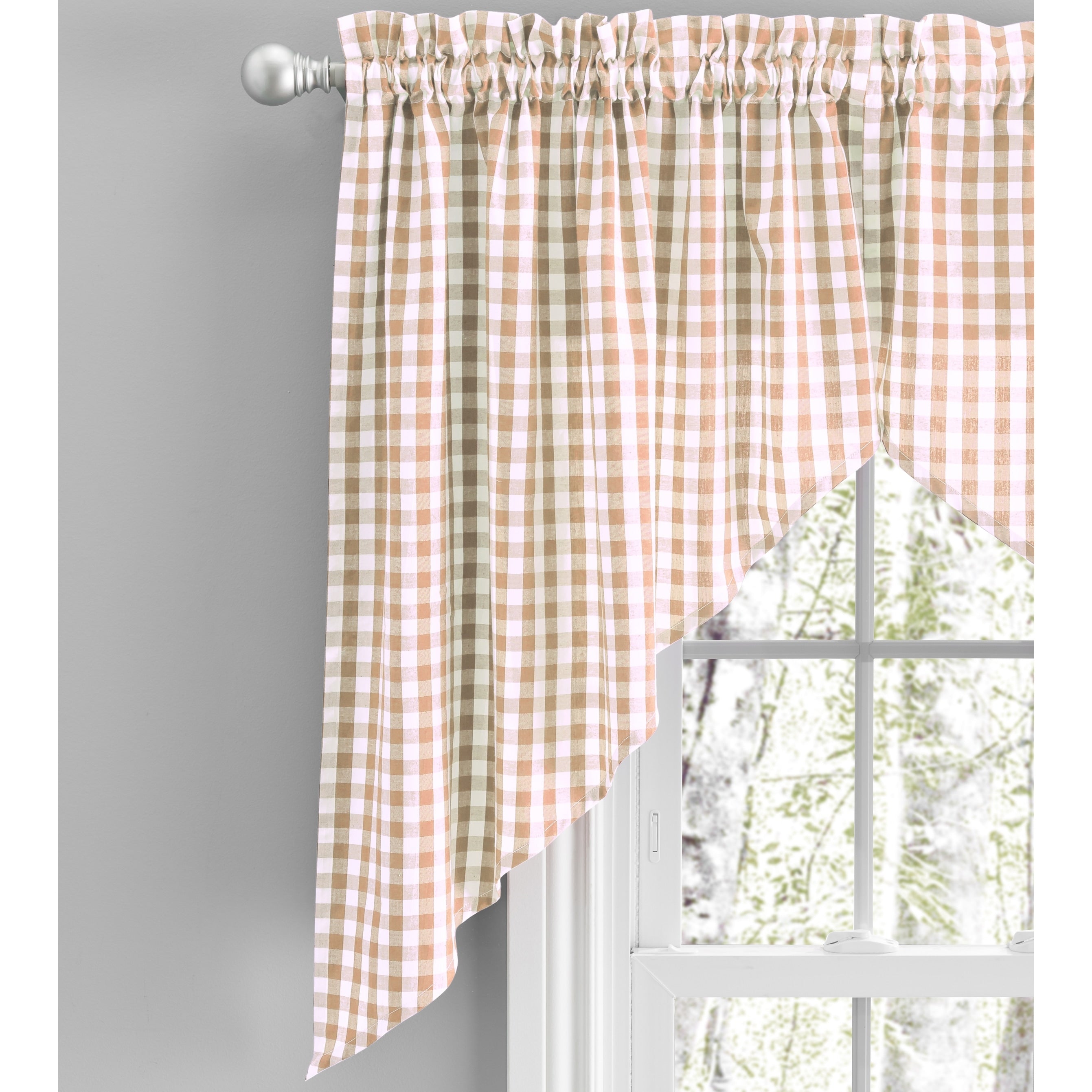 Checkmate Rod Pocket Kitchen Curtains Tier Swag Or Valance Sold Separately