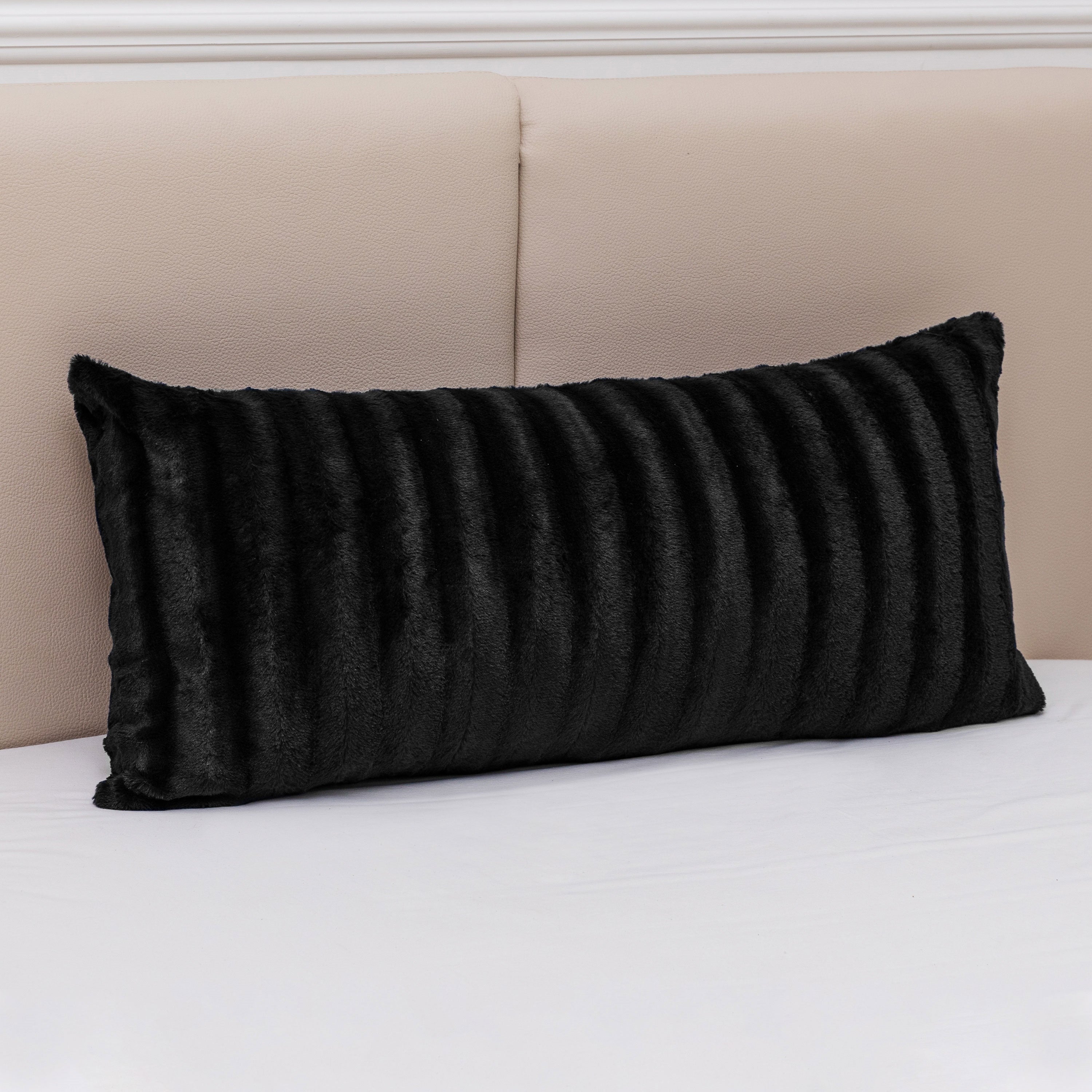 Cheer Collection 18 X 40 Faux Fur Decorative Throw Pillow
