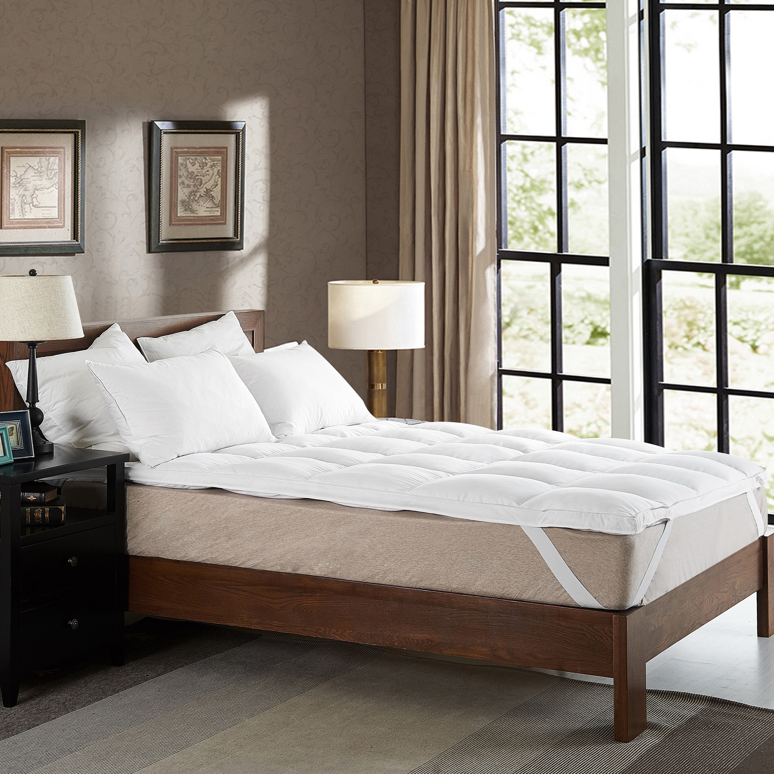 Cheer Collection Luxury Down Alternative Mattress Topper White