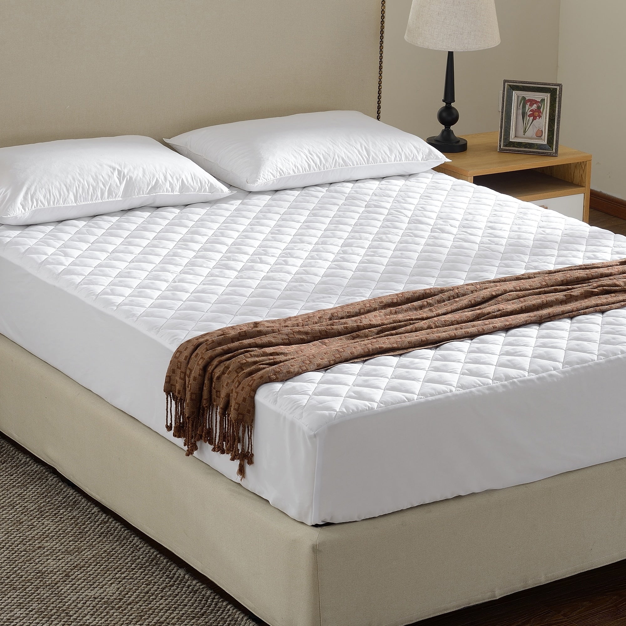 Cheer Collection Quilted Hypoallergenic Fitted Mattress Pad