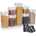 Cheer Collection Set Of 7 Airtight Food Storage Containers Plus Dry Erase Marker And Labels