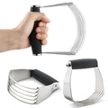 Cheer Collection Stainless Steel Dough Blender With 5 Blades And Non Slip Handle Black