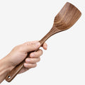 Cheer Collection Teak Wood Cooking Spatula With Ergonomic Handle For Nonstick Cookware