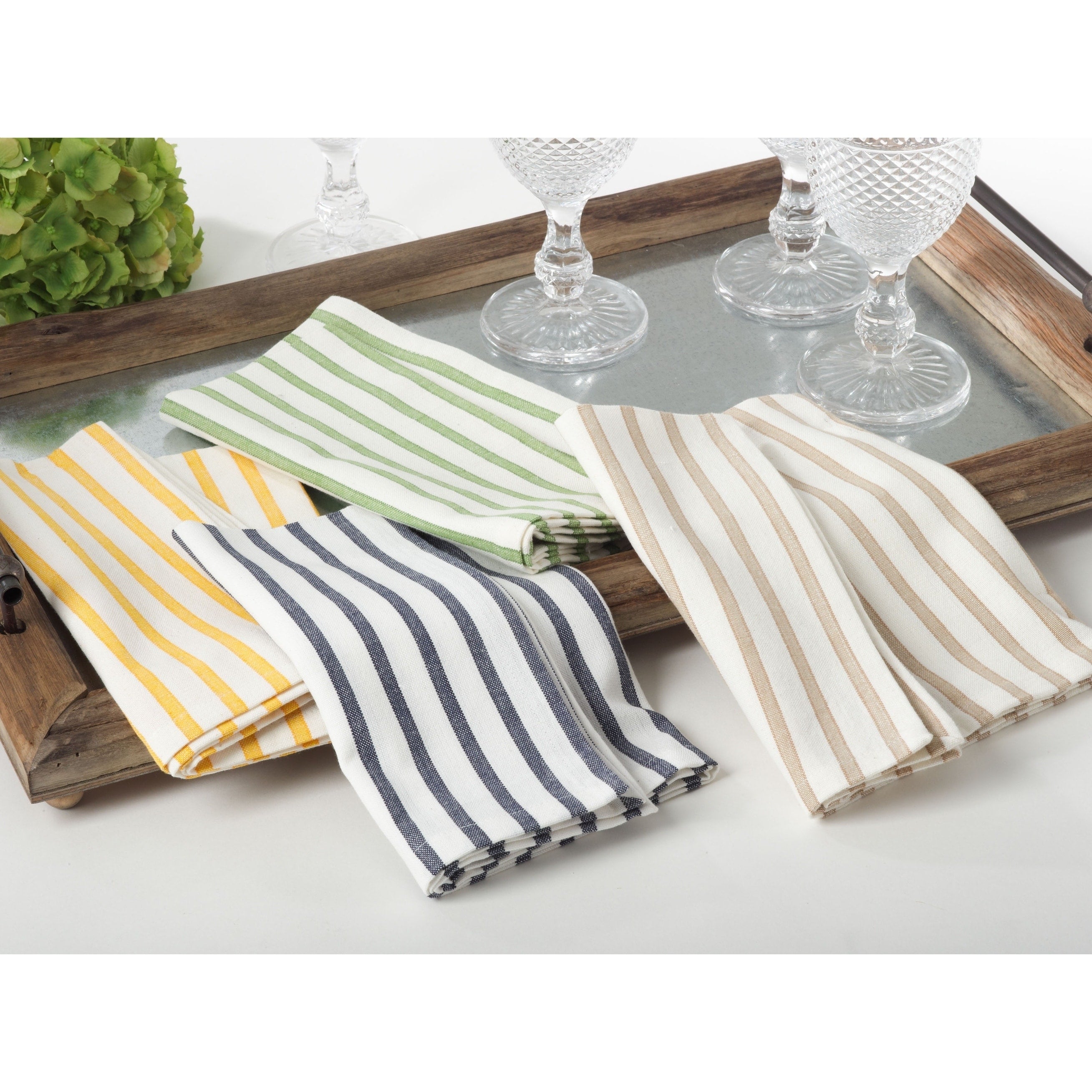 Cheerful Striped Cotton Napkins Set Of 4
