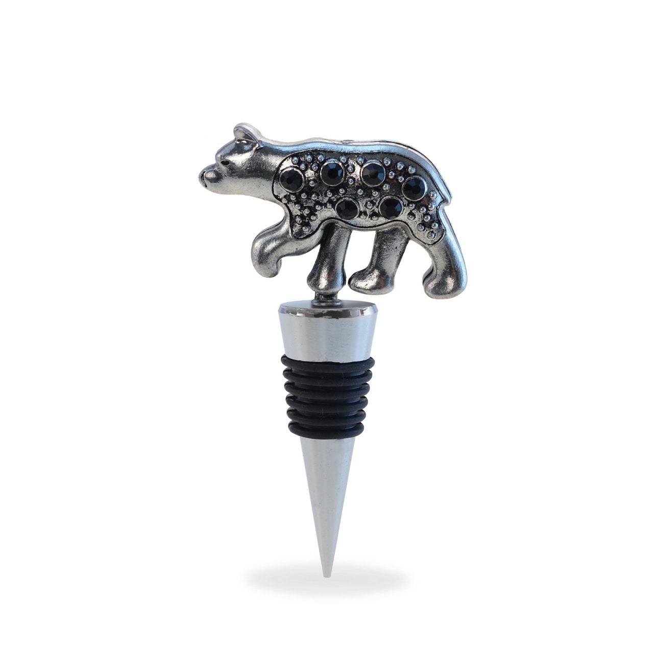 Cheers Metal Black Bear Wine Stopper