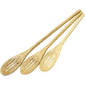 Chef Craft 3 Piece Beechwood Slotted Spoon Set Includes 10 12 And 14 Inch Mixing Spoons