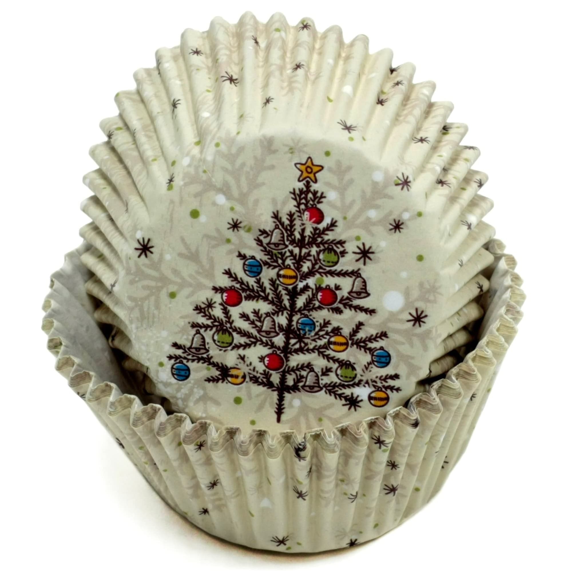 Chef Craft Classic Christmas Tree Patterned Paper Baking Cups 50 Count Cupcake Liners