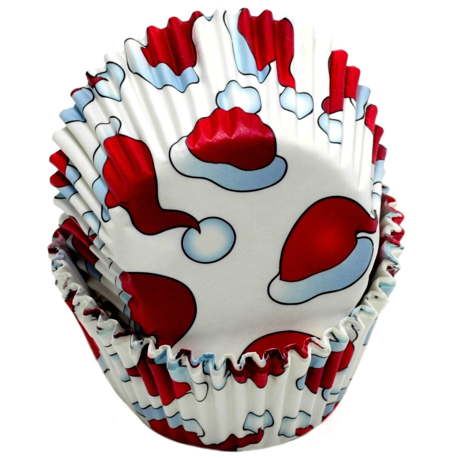 Chef Craft Santa Hat Patterned Paper Baking Cups 50 Count Cupcake Liners