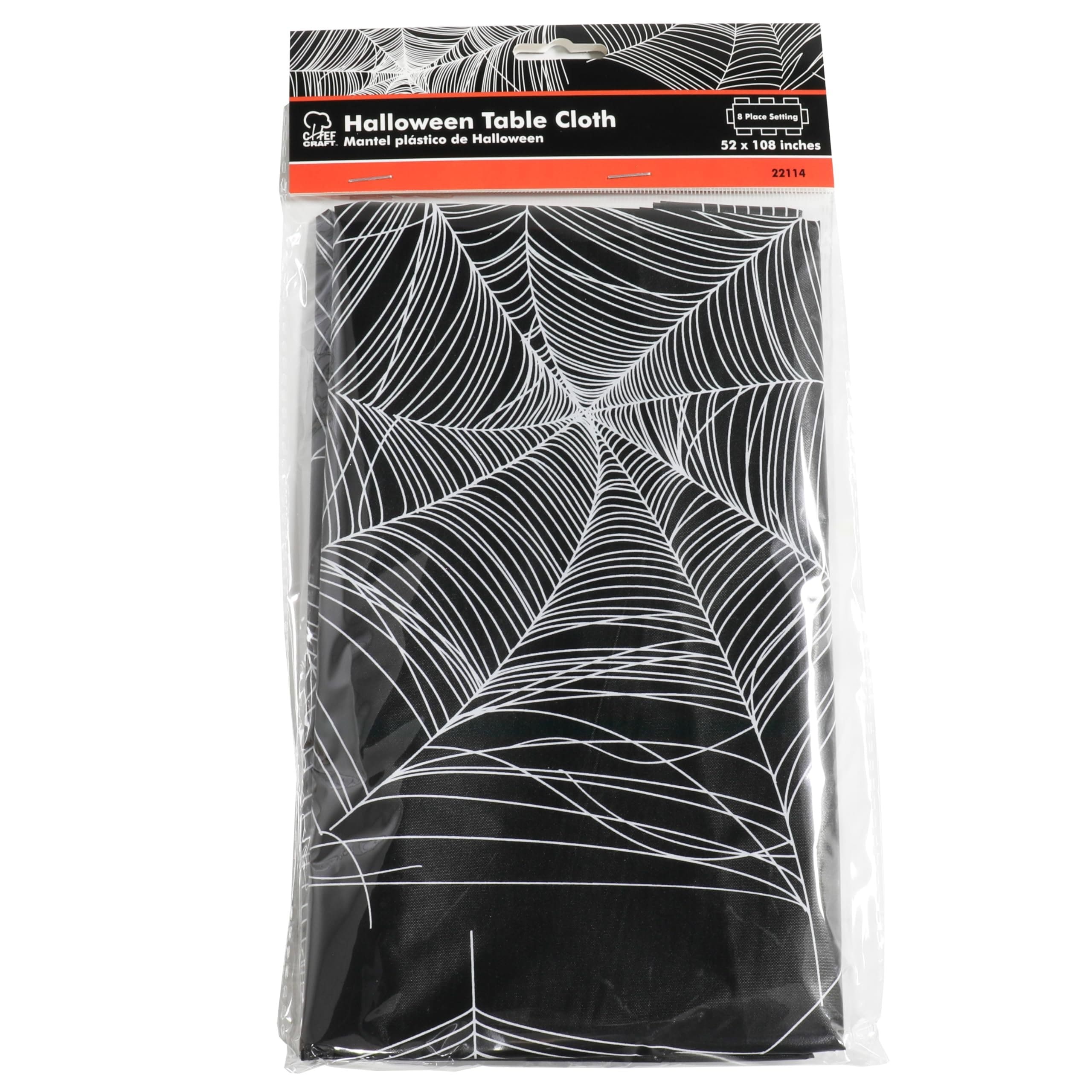 Chef Craft Spiderweb Design Halloween Table Cloth 52 X 108 Inches