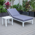 Chelsea Adjustable Headrest Powder Coated Aluminum Frame Chaise Lounge Chair With Removable And Zippered Cushion Covers