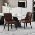 Hayden Tufted Brown Leather Dining Chair Set Of 2 By Christopher Knight Home