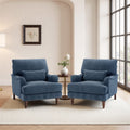 Chenille Accent Chairs With Lumbar Pillows Nailhead Set Of 2