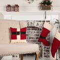 Red Farmhouse Holiday Decor Vhc Chenille Christmas Santa Suit 12X12 Pillow Cotton Color Block Appliqued Chenille