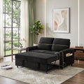 Chenille Pull Out Loveseat Sleeper Sofa Bed With 3 Position Adjustable Backrest By Harper Bright Designs
