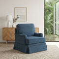 Chenille Swivel Accent Chair With Nailhead Trim Skirt