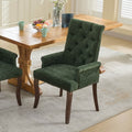 Chenille Tufted Dining Chair Curved Solid Wood Legs Single Pack