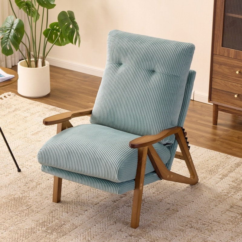 Chenille Upholstered Accent Chair With 5 Position Adjustable Backrest