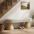 Chenille Upholstered Dining Bench With Plush Seat And Sturdy Frame