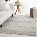 Cheree Tribal Gray Dark Blue Area Rug
