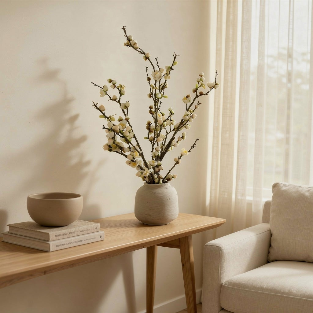 Cherry Blossom Stems In Fiberstone Pot
