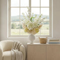 Cherry Blossom Delphinium And Hydrangea Arrangement
