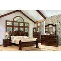 Cherry Finish Luxurious Post Bed Bedroom Furniture Set Solid Wood